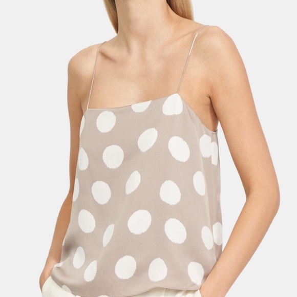 Theory Clean Tank in Mushroom Multi, Size M - Picture 1 of 6